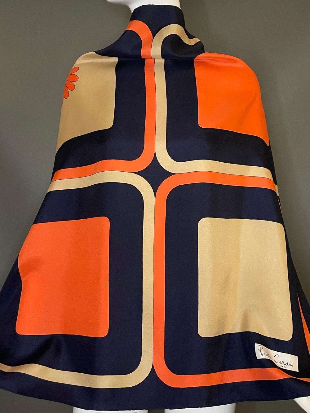 Gorg Vintage Pierre Cardin Silk Scarf 30 In Sq. Good Condition
